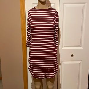 Burgundy striped bodycon dress